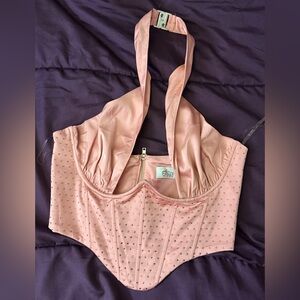 Oh Polly Blush Pink Halter Corset